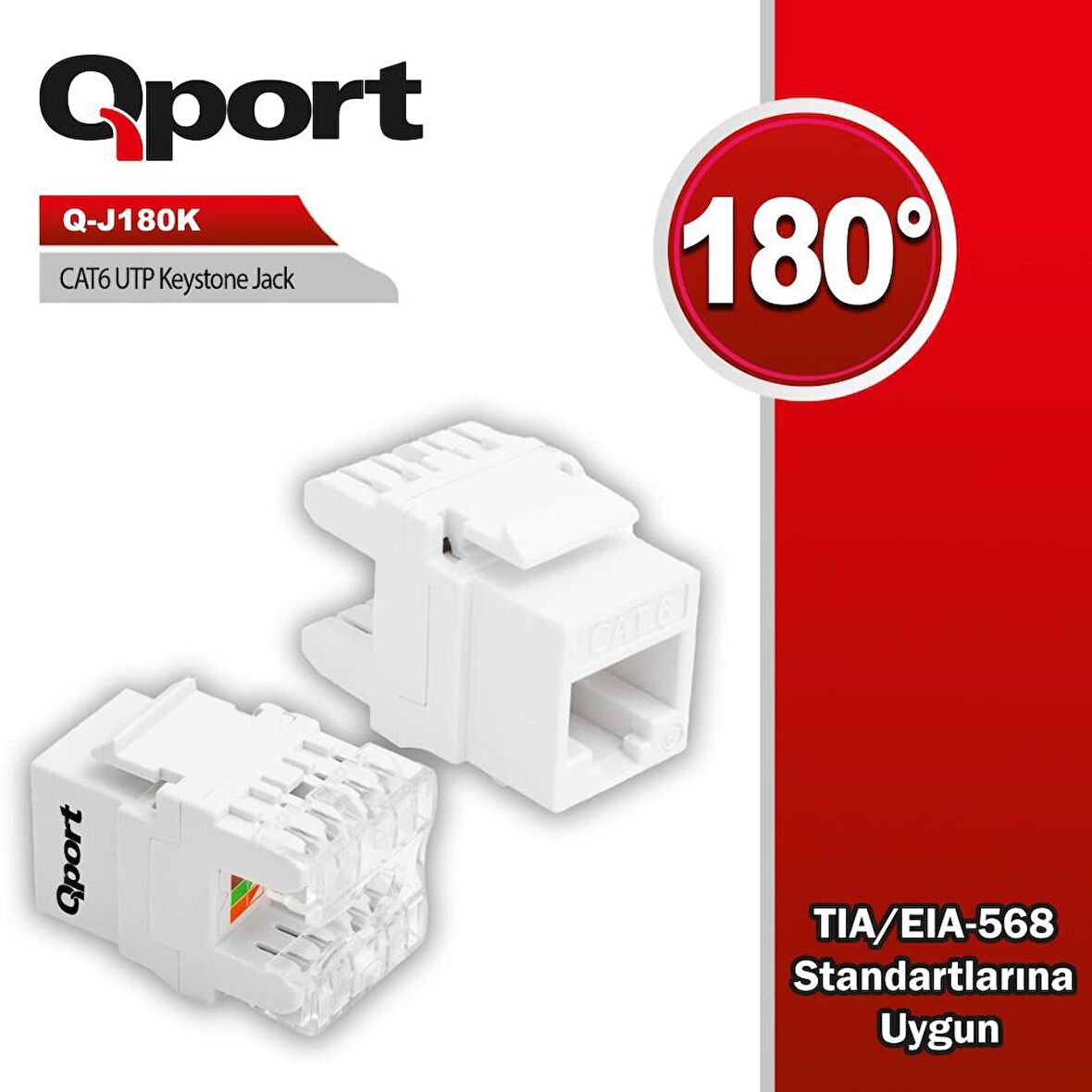 QPORT Q-J180K  CAT6 180 DERE KEYSTONE JACK